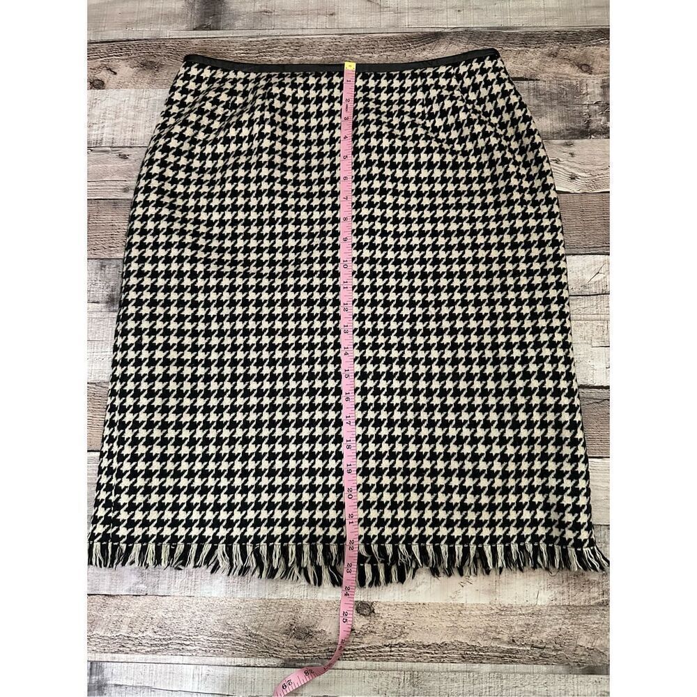 Vintage Kasper APL Houndstooth Black & White Wool 2 Piece Blazer Skirt Set | 10P - Picture 6 of 12